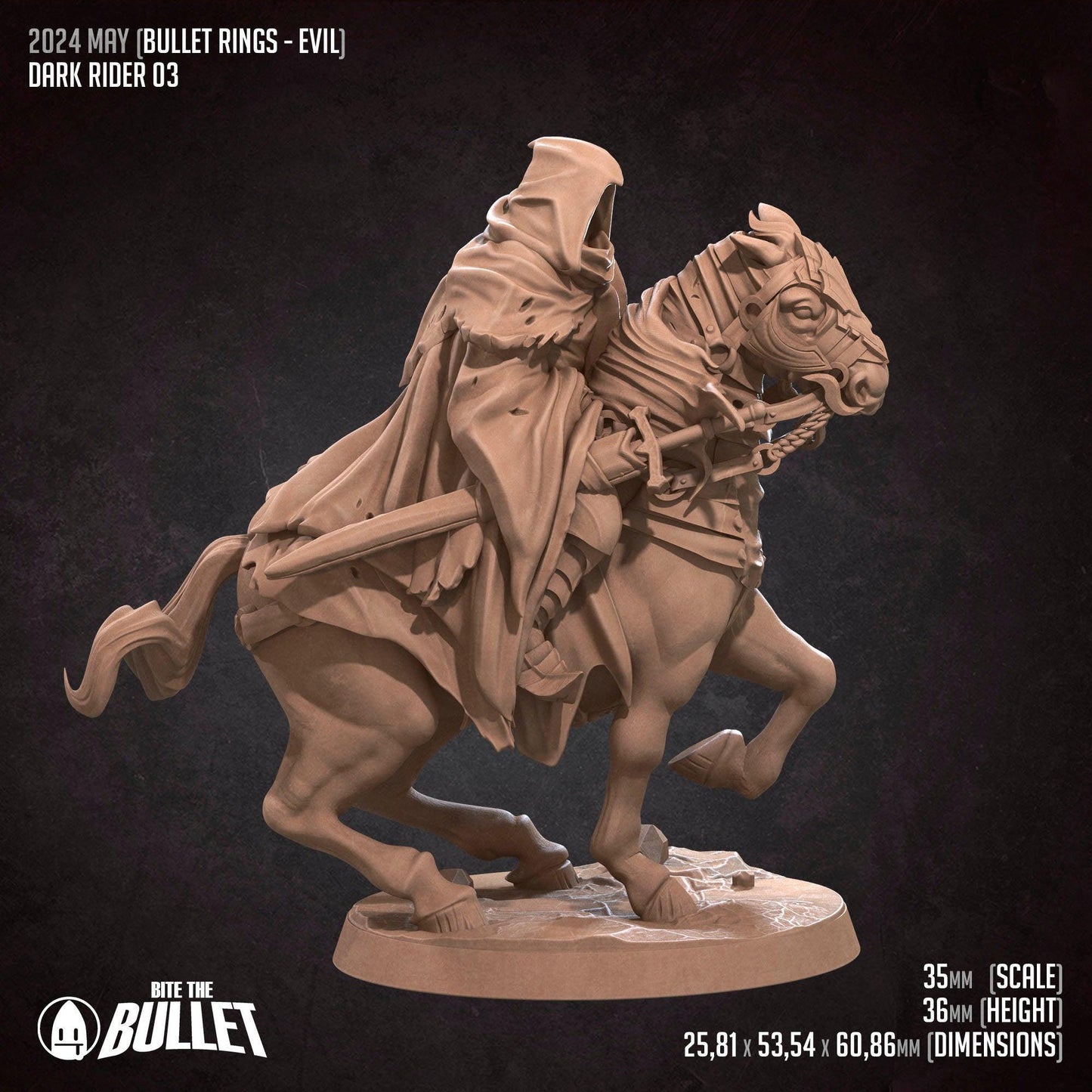 Bullet Rings, Dark Riders | TABLETOP SCALE | TTRPG Miniature | Bite the Bullet | Unpainted, Unplated Resin 8k