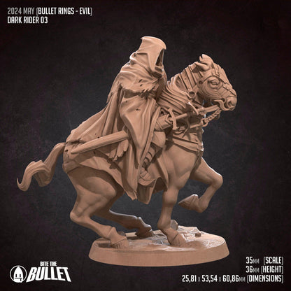Bullet Rings, Dark Riders | TABLETOP SCALE | TTRPG Miniature | Bite the Bullet | Unpainted, Unplated Resin 8k