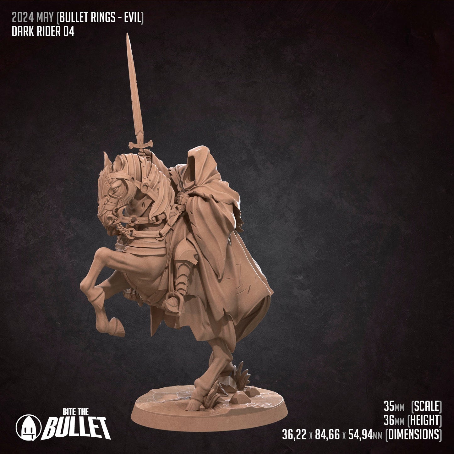Bullet Rings, Dark Riders | TABLETOP SCALE | TTRPG Miniature | Bite the Bullet | Unpainted, Unplated Resin 8k