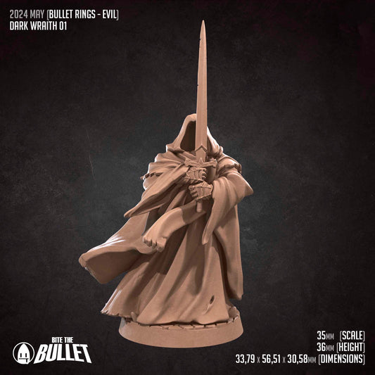 Bullet Rings, Dark Wraiths | TABLETOP SCALE | TTRPG Miniature | Bite the Bullet | Unpainted, Unplated Resin 8k