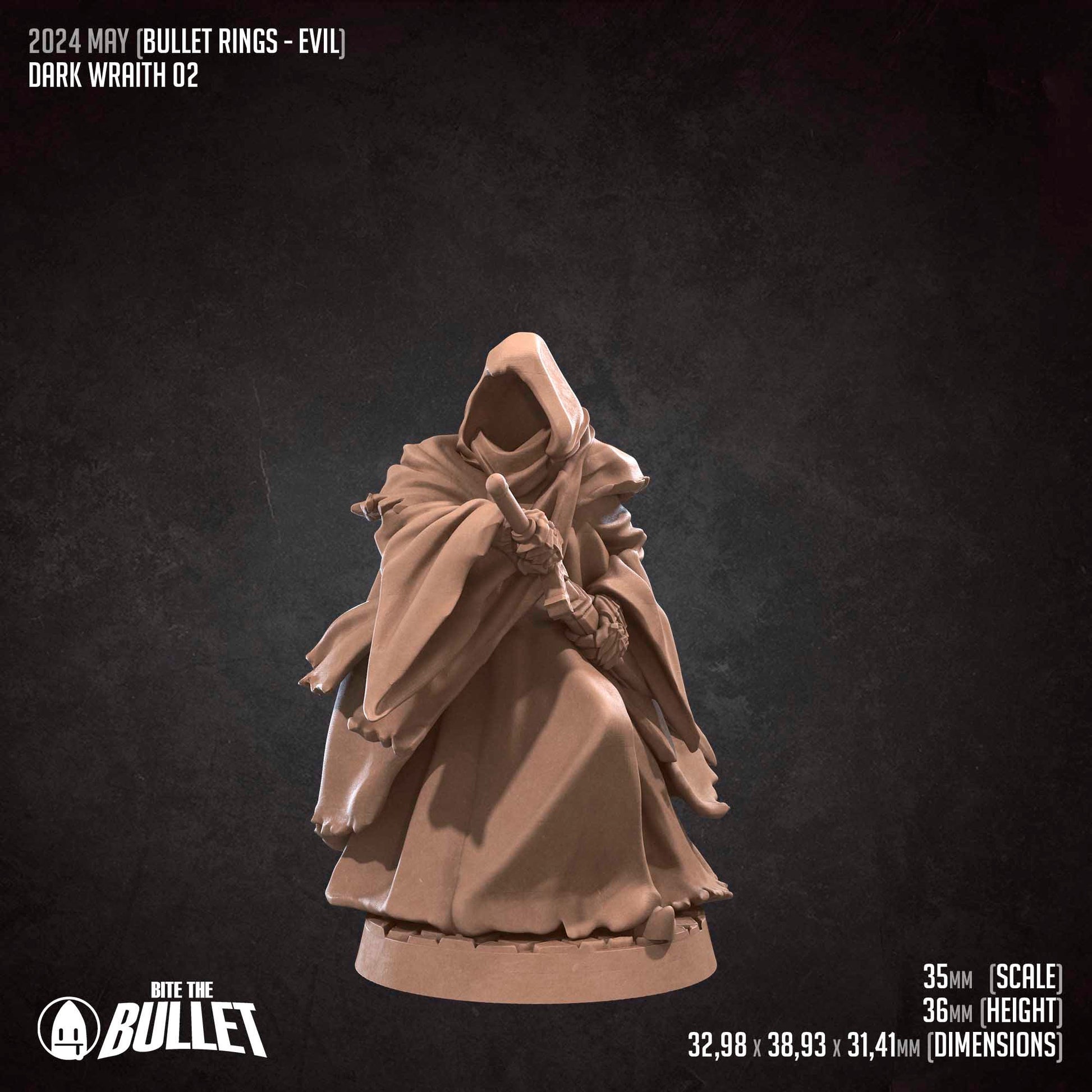 Bullet Rings, Dark Wraiths | TABLETOP SCALE | TTRPG Miniature | Bite the Bullet | Unpainted, Unplated Resin 8k