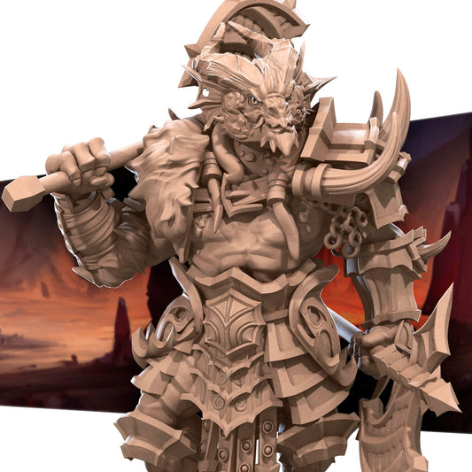 Dragonborn Barbarian | TABLETOP SCALE | TTRPG Miniature | Bite the Bullet