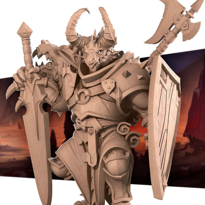 Dragonborn Fighter | TABLETOP SCALE | TTRPG Miniature | Bite the Bullet | Unpainted, Unplated Resin 8k