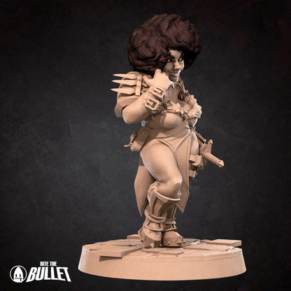 Exxotic Dwarf Rogue | Woman Pinup SFW NSFW Model Miniature | Bite the Bullet