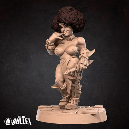 Exxotic Dwarf Rogue | Woman Pinup SFW NSFW Model Miniature | Bite the Bullet