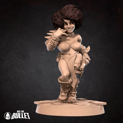 Exxotic Dwarf Rogue | Woman Pinup SFW NSFW Model Miniature | Bite the Bullet