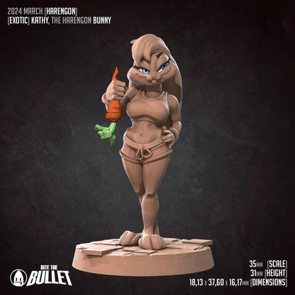 Exxotic Harengon Bunny | Woman Pinup SFW NSFW Model Miniature | Bite the Bullet