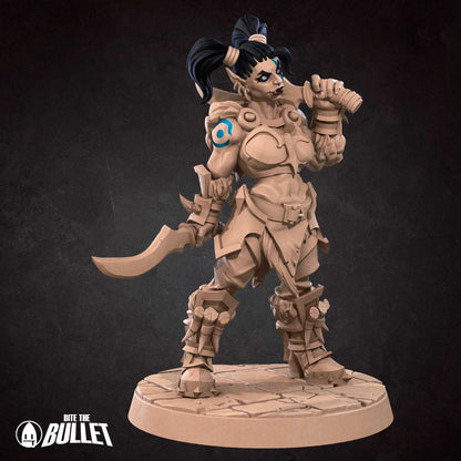 Exxotic Orc Rogue | Woman Pinup SFW NSFW Model Miniature | Bite the Bullet