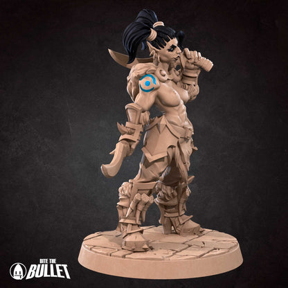 Exxotic Orc Rogue | Woman Pinup SFW NSFW Model Miniature | Bite the Bullet