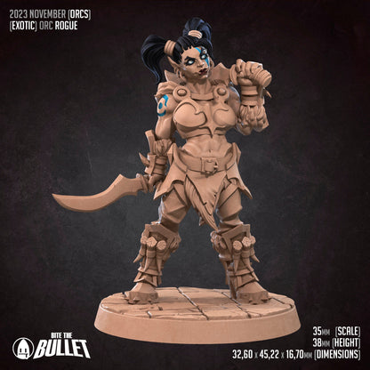 Exxotic Orc Rogue | Woman Pinup SFW NSFW Model Miniature | Bite the Bullet