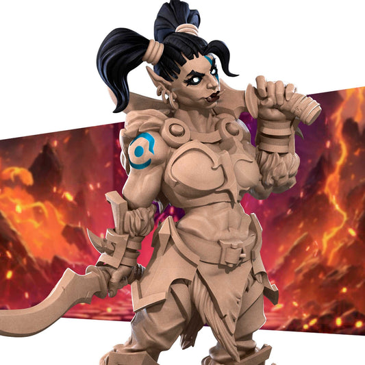 Exotic Orc Rogue | Woman Pinup SFW NSFW Model Miniature | Bite the Bullet