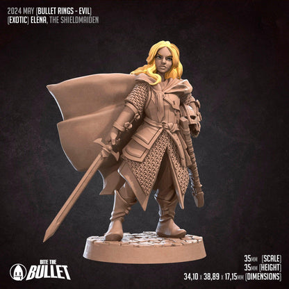 Exxotic Bullet Rings Shieldmaiden | Woman Pinup SFW NSFW Model Miniature | Bite the Bullet