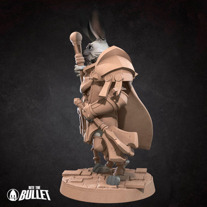 Harengon Cleric | TABLETOP SCALE | D&D TTRPG Miniature | Bite the Bullet | Unpainted, Unplated Resin 8k