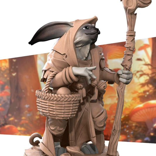 Harengon Druid | TABLETOP SCALE | D&D TTRPG Miniature | Bite the Bullet | Unpainted, Unplated Resin 8k