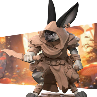 Harengon Rogue | TABLETOP SCALE | D&D TTRPG Miniature | Bite the Bullet | Unpainted, Unplated Resin 8k