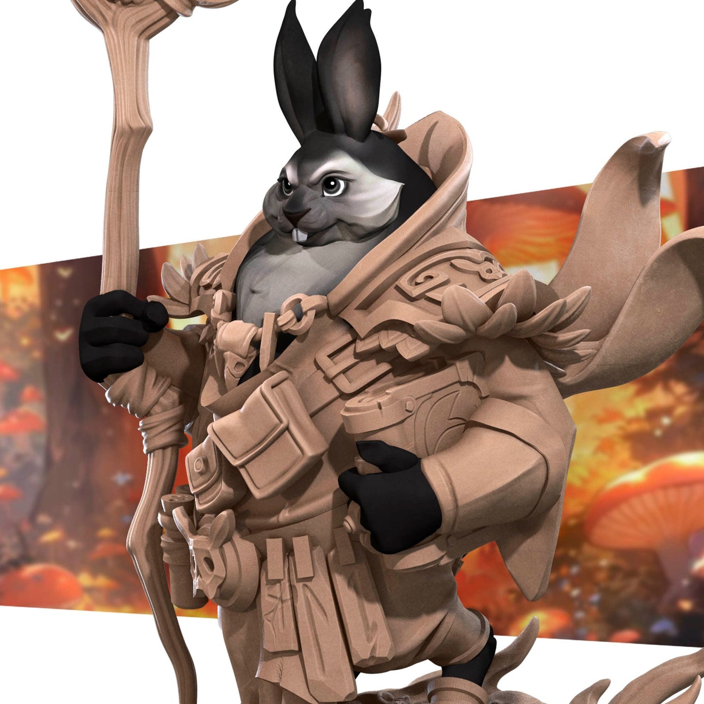 Harengon Warlock | TABLETOP SCALE | D&D TTRPG Miniature | Bite the Bullet | Unpainted, Unplated Resin 8k