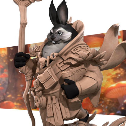 Harengon Warlock | TABLETOP SCALE | D&D TTRPG Miniature | Bite the Bullet | Unpainted, Unplated Resin 8k