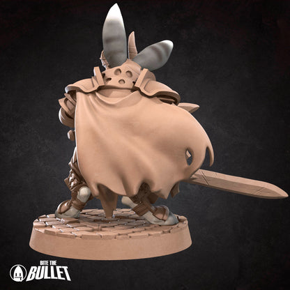 Harengon Warrior | TABLETOP SCALE | D&D TTRPG Miniature | Bite the Bullet | Unpainted, Unplated Resin 8k