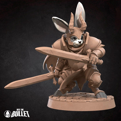 Harengon Warrior | TABLETOP SCALE | D&D TTRPG Miniature | Bite the Bullet | Unpainted, Unplated Resin 8k