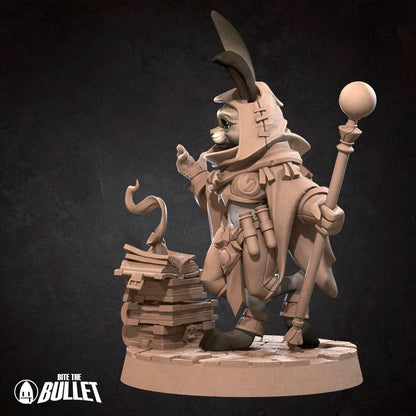 Harengon Wizard | TABLETOP SCALE | D&D TTRPG Miniature | Bite the Bullet | Unpainted, Unplated Resin 8k
