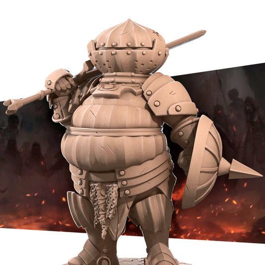 Bullet Dark Souls, Onion Knight | TABLETOP SCALE | D&D TTRPG Miniature | Bite the Bullet | Unpainted, Unplated Resin 8k