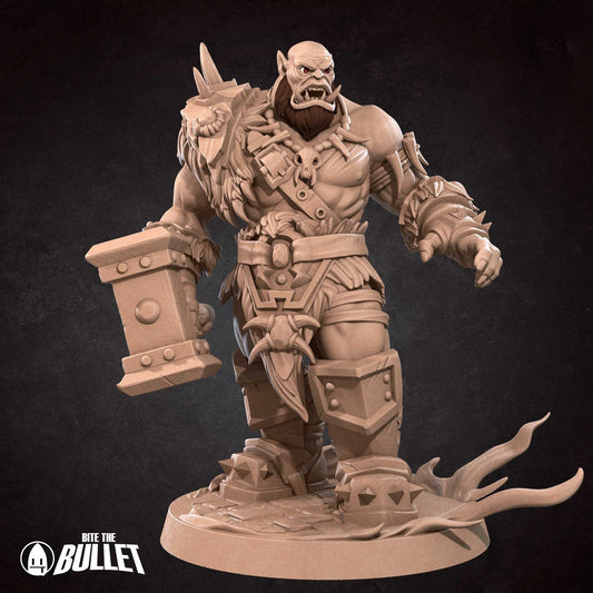 Orc Warchief | TABLETOP SCALE | D&D TTRPG Miniature | Bite the Bullet | Unpainted, Unplated Resin 8k