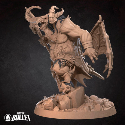 Orcus, Blood Boss | TABLETOP SCALE | D&D TTRPG Miniature | Bite the Bullet | Unpainted, Unplated Resin 8k