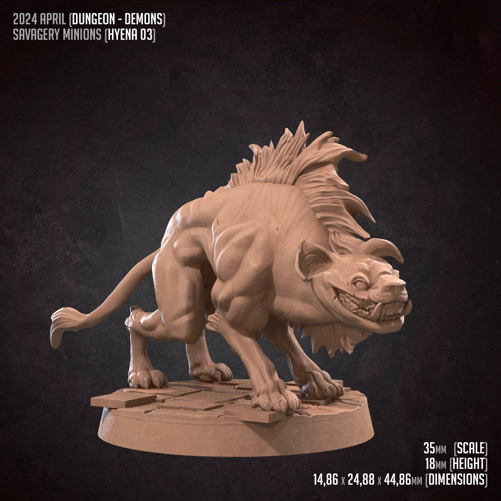 Hyenas | TABLETOP SCALE | D&D TTRPG Miniature | Bite the Bullet