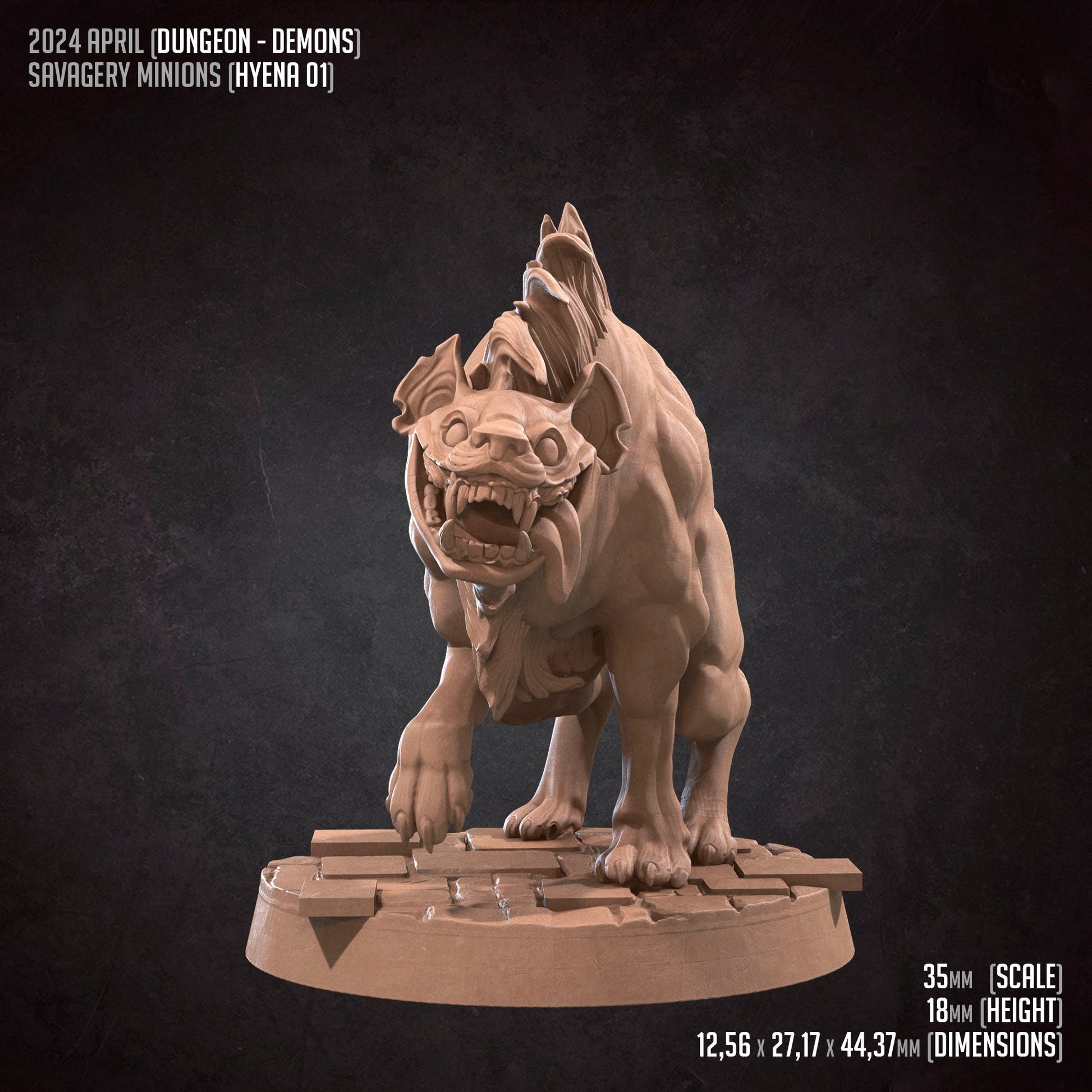 Hyenas | TABLETOP SCALE | D&D TTRPG Miniature | Bite the Bullet