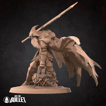 Bullet Dark Souls, Slave Knight | TABLETOP SCALE | D&D TTRPG Miniature | Bite the Bullet | Unpainted, Unplated Resin 8k