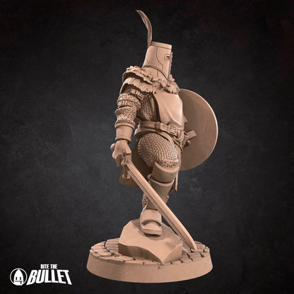 Bullet Dark Souls, Sunlight Knight | TABLETOP SCALE | D&D TTRPG Miniature | Bite the Bullet