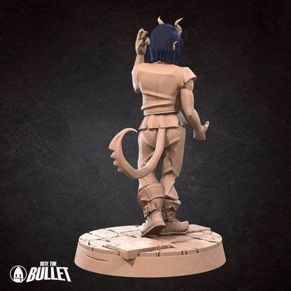 Tiefling Children | TABLETOP SCALE | D&D TTRPG Miniature | Bite the Bullet | Unpainted, Unplated Resin 8k