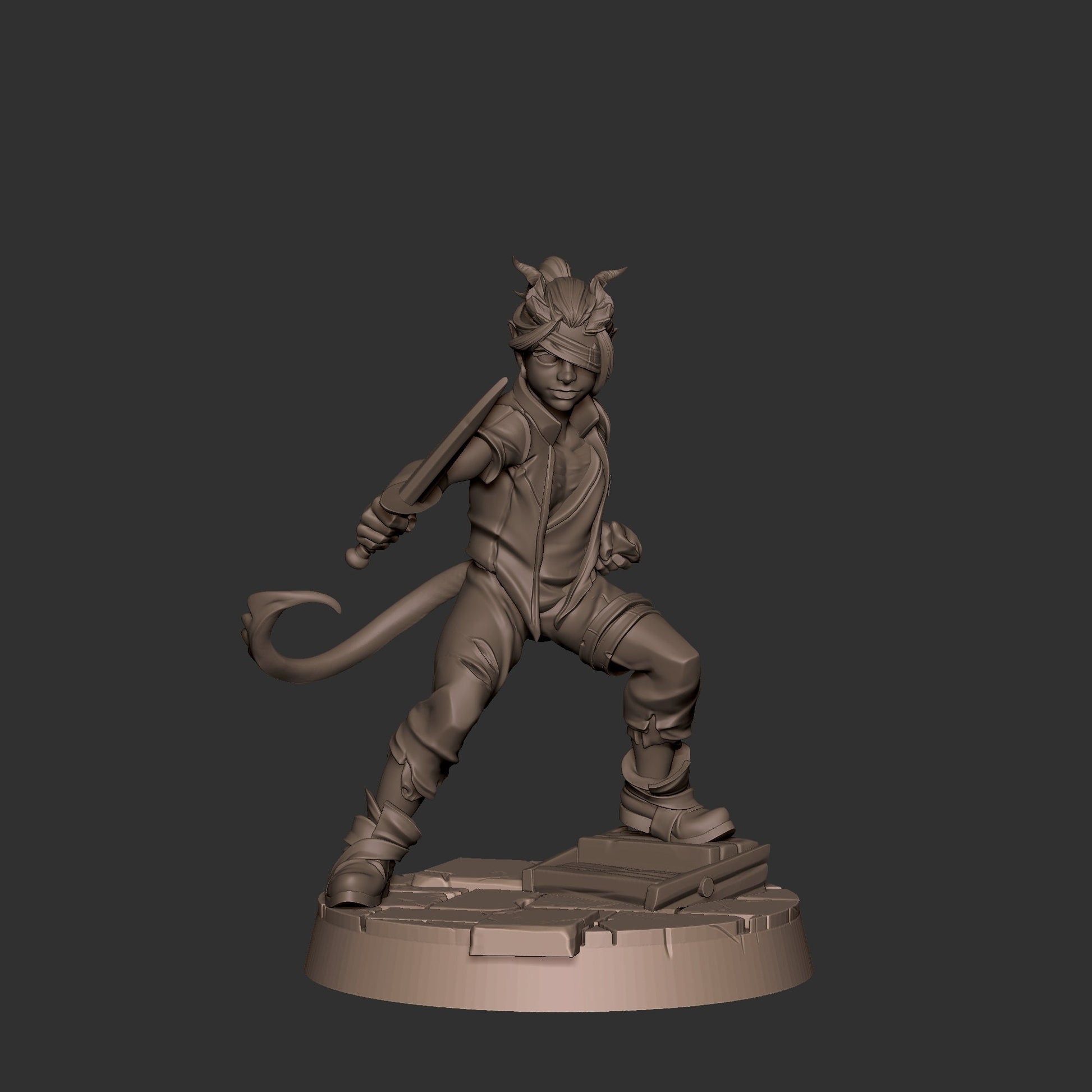 Tiefling Children | TABLETOP SCALE | D&D TTRPG Miniature | Bite the Bullet | Unpainted, Unplated Resin 8k