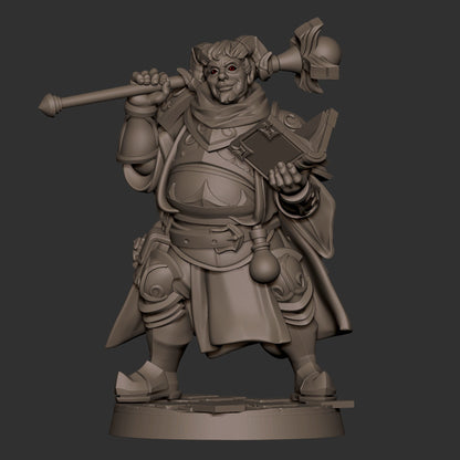 Tiefling Cleric | TABLETOP SCALE | D&D TTRPG Miniature | Bite the Bullet | Unpainted, Unplated Resin 8k