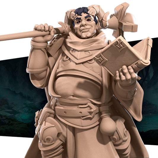 Tiefling Cleric | TABLETOP SCALE | D&D TTRPG Miniature | Bite the Bullet | Unpainted, Unplated Resin 8k
