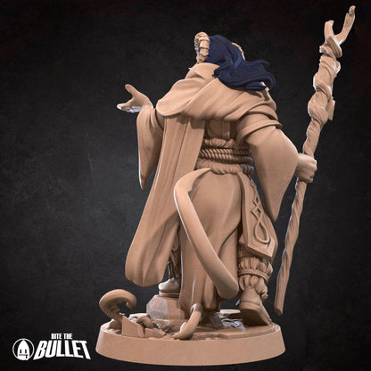 Tiefling Druid, Male | TABLETOP SCALE | D&D TTRPG Miniature | Bite the Bullet