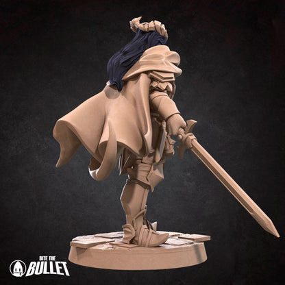 Tiefling Paladin | TABLETOP SCALE | D&D TTRPG Miniature | Bite the Bullet | Unpainted, Unplated Resin 8k