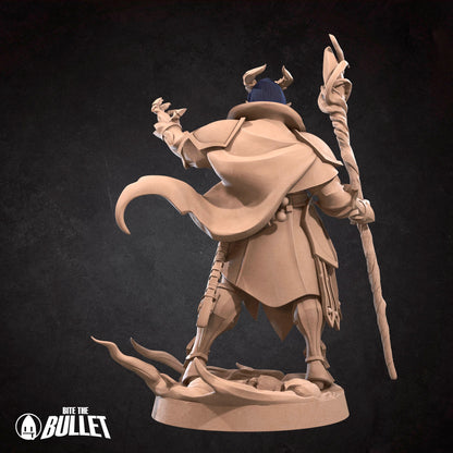 Tiefling Warlock | TABLETOP SCALE | D&D TTRPG Miniature | Bite the Bullet | Unpainted, Unplated Resin 8k