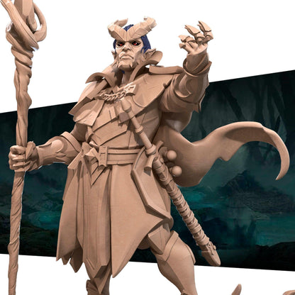 Tiefling Warlock | TABLETOP SCALE | D&D TTRPG Miniature | Bite the Bullet | Unpainted, Unplated Resin 8k