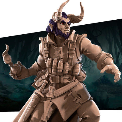 Tiefling Artificer | TABLETOP SCALE | D&D TTRPG Miniature | Bite the Bullet | Unpainted, Unplated Resin 8k