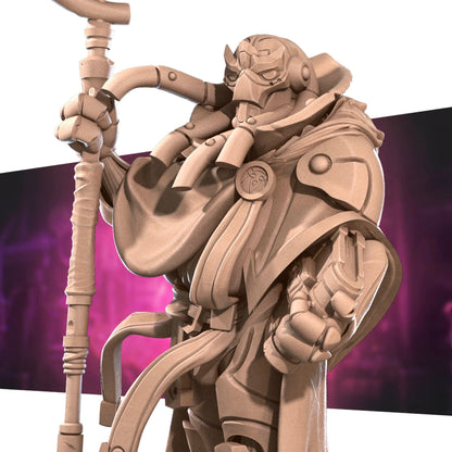 Warforged Warlock | TTRPG Miniature | Bite the Bullet | Unpainted, Unplated Resin 8k