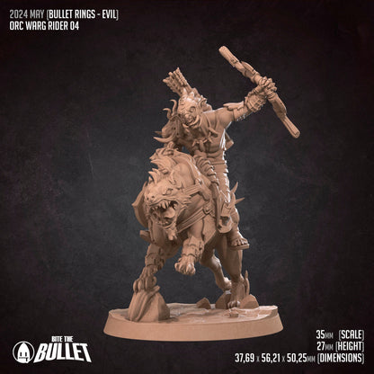 Bullet Rings, Warg Riders | TABLETOP SCALE | TTRPG Miniature | Bite the Bullet | Unpainted, Unplated Resin 8k