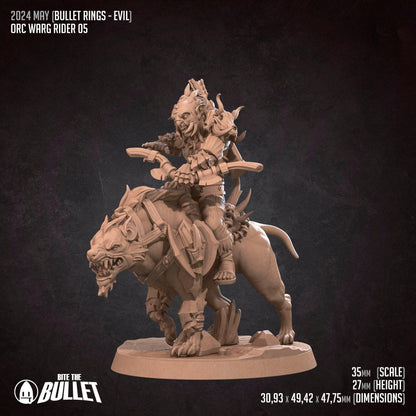 Bullet Rings, Warg Riders | TABLETOP SCALE | TTRPG Miniature | Bite the Bullet | Unpainted, Unplated Resin 8k