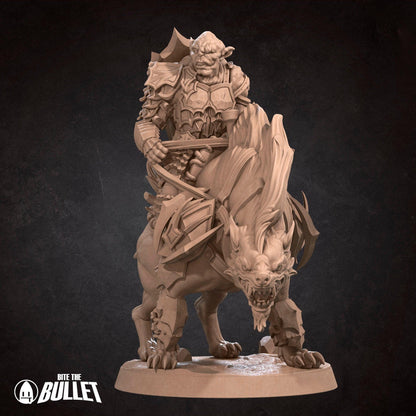 Bullet Rings, Warg Rider Lieutenant | TABLETOP SCALE | TTRPG Miniature | Bite the Bullet | Unpainted, Unplated Resin 8k
