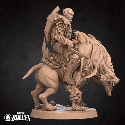 Bullet Rings, Warg Rider Lieutenant | TABLETOP SCALE | TTRPG Miniature | Bite the Bullet | Unpainted, Unplated Resin 8k