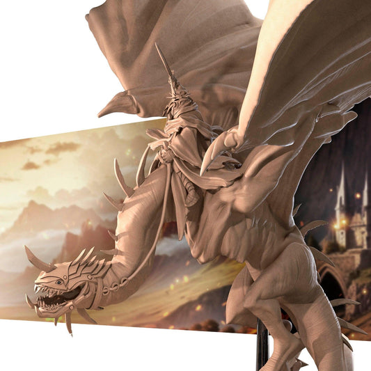 Bullet Rings, Witch King Mounted | TABLETOP SCALE | D&D TTRPG Miniature | Bite the Bullet | Unpainted, Unplated Resin 8k