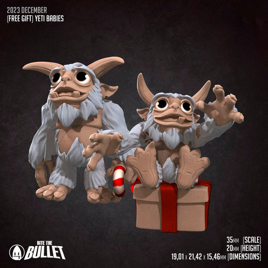 Yeti Babies | TABLETOP SCALE | D&D TTRPG Miniature | Bite the Bullet