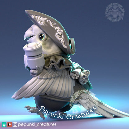 Cockatiel Navigator | Tabletop or Display Scale | D&D Humblewood TTRPG Miniature | Pepunki Creatures