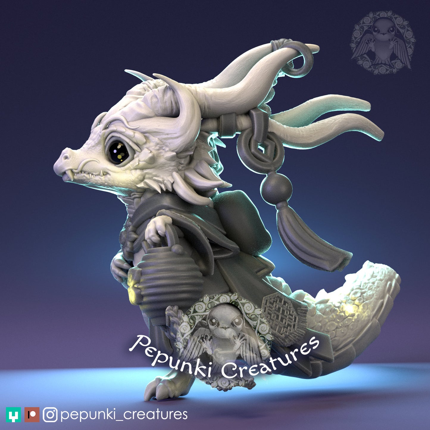 Dragoncito, Cute Asian Dragon | Tabletop or Display Scale | D&D Humblewood TTRPG Miniature | Pepunki Creatures