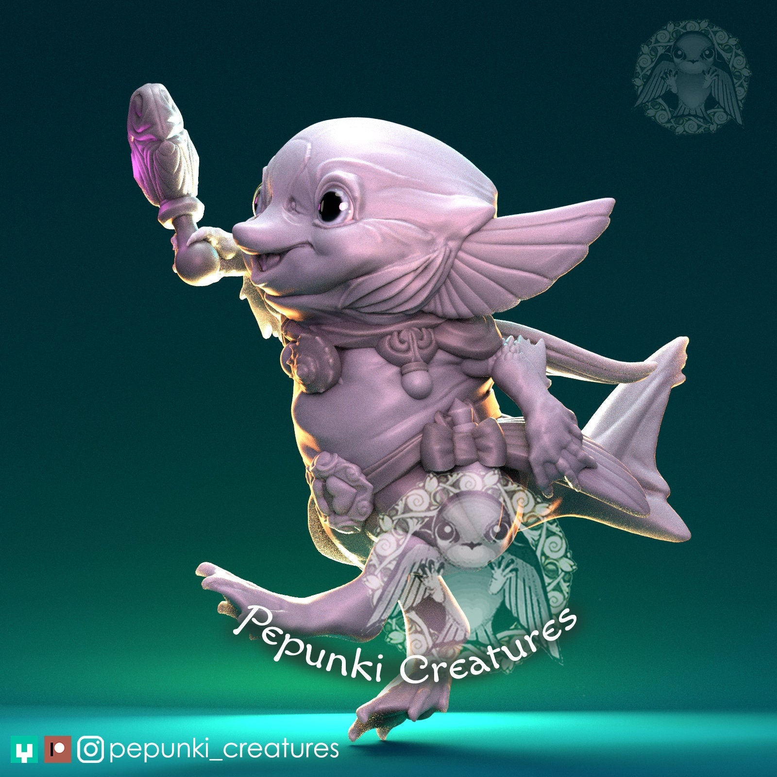 Little Sea Creature | Tabletop or Display Scale | D&D Humblewood TTRPG Miniature | Pepunki Creatures